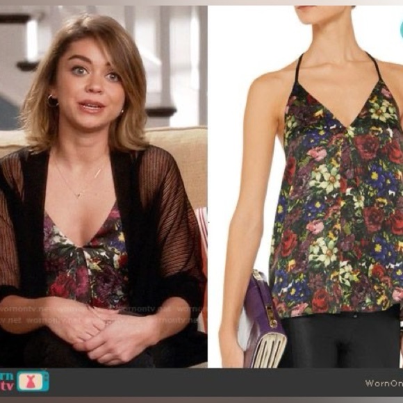 ALICE & OLIVIA Guenda floral-print silk tank top sz small - Picture 1 of 17